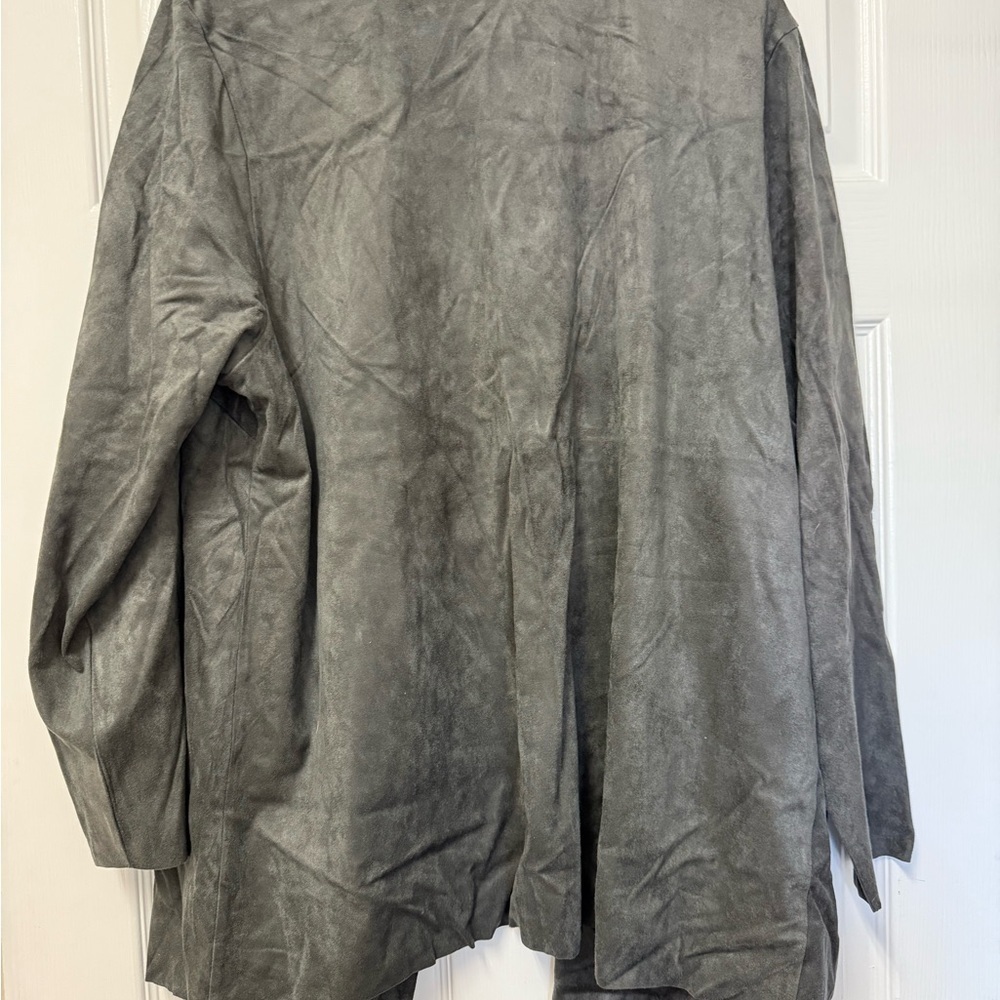 Soft Surroundings Women’s Suede Long Asymmetrical Jacket Size 2X - Picture 2 of 10